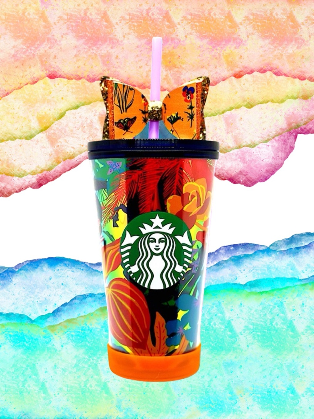 🆕Starbucks Summer 2022 Tropical Floral 16 oz Grande Tumbler Cold Cup❤️❤️❤️
